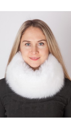 White fox fur headband-neck warmer